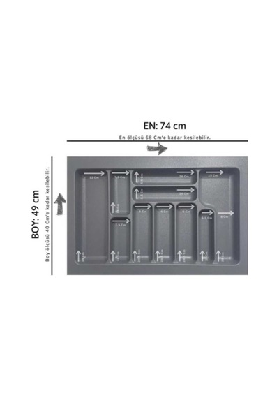 Starax 80 Cm Antrasit Plastik Kaşıklık 10 Gözlü 74x49 Cm S-2289-ap Çok Renkli