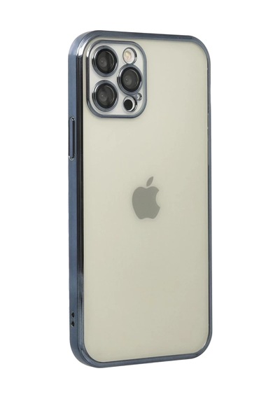 Apple iPhone Uyumlu  12 Pro Uyumlu Kılıf Lensli Silikon - Lacivert