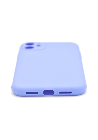 Apple Uyumlu iPhone 11 Düz Renk Esnek Yumuşak Silikon Kılıf Rubber Açık Mor