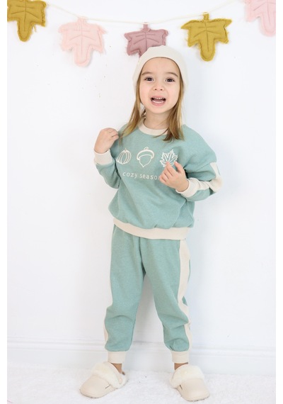 Miababy Cozy Nakış Baskılı 3lü Takım Çağla