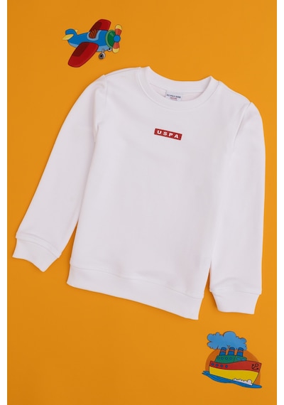 U.S. Polo Assn. Erkek Çocuk Beyaz Bisiklet Yaka Sweatshirt 50293567-VR013 U.S. Polo Assn. Erkek Çocuk Beyaz Bisiklet Yaka Sweatshirt 50293567-VR013