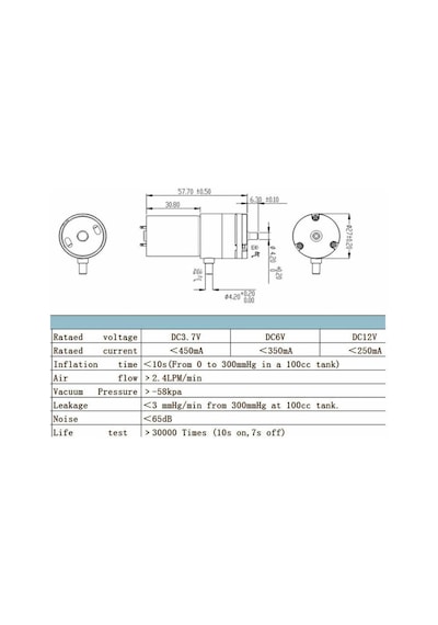12v Mini Hava Pompası 60kpa 2.8l/dakika Vakum Akvaryum Medikal Hava Tankı Gaz Motor Havalandırma
