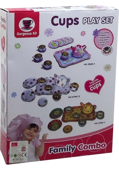 Oyuncak Metal Tepsili Çay Seti 5268-2