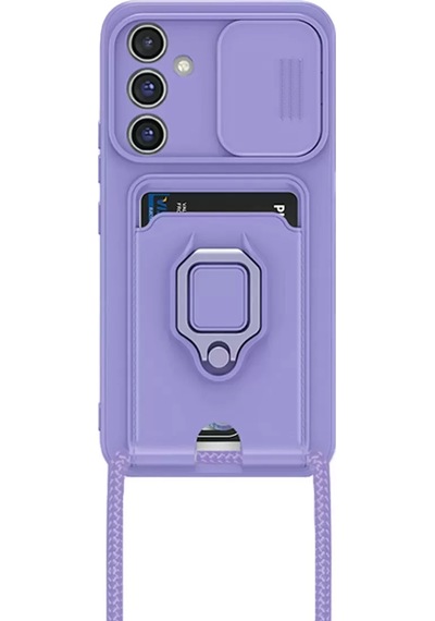 Newface Samsung Galaxy A05s Kılıf Zuma Kartvizitli Yüzüklü Silikon - Lila