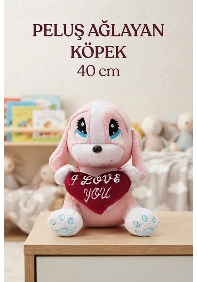 Kalpli Üzgün Köpek 40 Cm Sevimli Konforlu: Peluş Uyku Yastığı Ve Sarılma Arkadaşı Dekoratif Oyuncak Pembe Gri