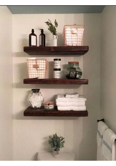 Doğal Ahşap 20x90x4 Cm 3'lü Gizli Bağlantılı Raf Ahşap