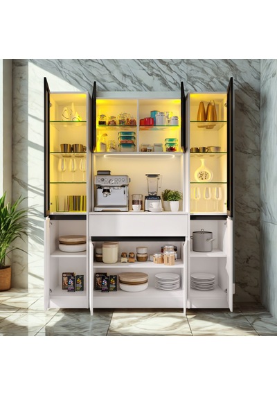 Sarıoğlu Mobilya Lumia Maxi Kahve Köşesi Komple Mdf Led Aydınlatmalı Mutfak Kahve Dolabı Beyaz Sarıoğlu Mobilya Lumia Maxi Kahve Köşesi Komple Mdf Led Aydınlatmalı Mutfak Kahve Dolabı Beyaz