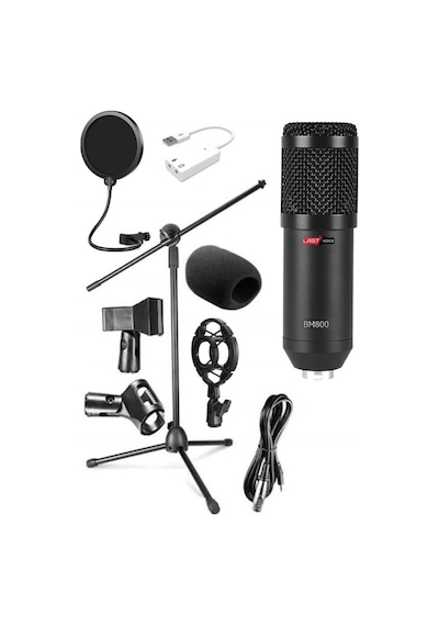 Bm800 Mikrofon + Shock Mount + Stand + Filtre + Dönüştürücü