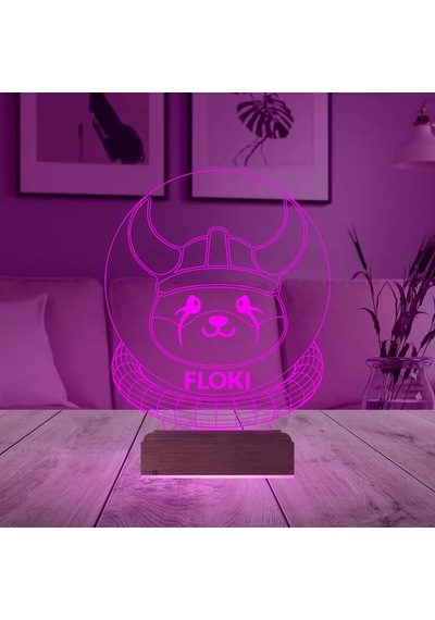 Luvivia Crypto Floki Coin Kripto Finans 3d Lamba - Masa Gece Lambası V2 Şeffaf