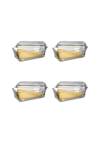 Paşabahçe Tereyağlık Kahvaltılık Cam Saklama Kabı 4'lü Set 97711 Şeffaf