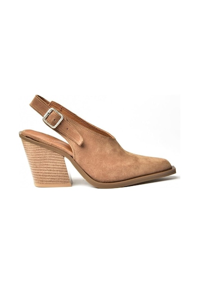 Fox Shoes U654304202 Vizon Hakiki Deri Süet Western Topuklu Ayakkabı