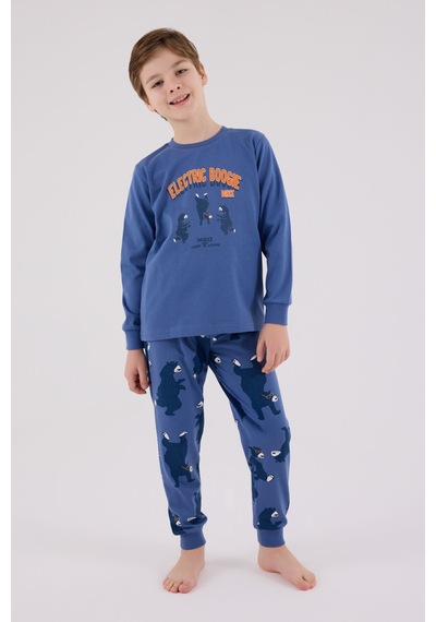 Rolypoly Erkek Çocuk Mavi Pijama Takımı 5274-48629 Mavi