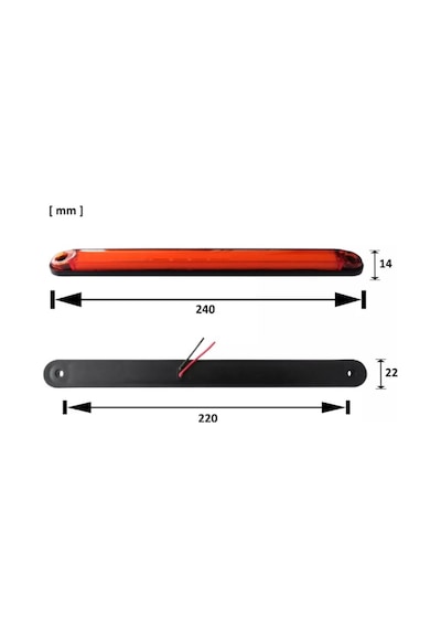Ahmet Otomotiv Parmak Led Sarı Renk Neon 24cm 15 Led 12v-24v