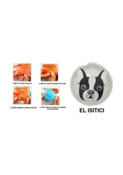 Bosphorus Peluş El Isıtıcı Cep Sobası 9 CM Gri Köpek