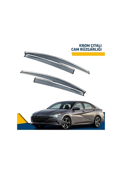 Hyundai Elantra Mügen Cam Rüzgarlığı Kromlu Rüzgarlık Paslanmaz Nikelajlı 2021 Sonrası Yeni Ürün