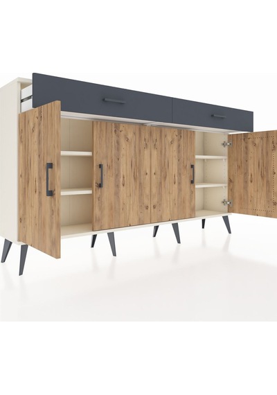 Arges Konsol 4 Raflı 2 Çekmeceli 4 Kapaklı 176x30x99 Aytaşı-çam/a Aytaşı-çam/antrasit Arges Konsol 4 Raflı 2 Çekmeceli 4 Kapaklı 176x30x99 Aytaşı-çam/a Aytaşı-çam/antrasit