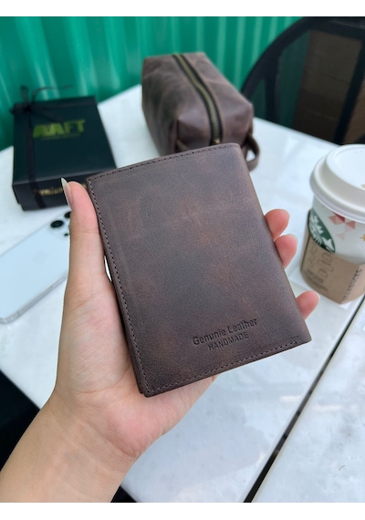 Mft Leather Hakiki Deri Erkek Cüzdan - Kartlıklı, İsim Yazılı, Kişiye Özel Gloria 1421 - Tiguan Kahve Tiguan Kahve