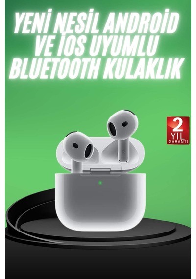 Yeni Nesil Bluetooth Kulaklık Beyaz Çağrı Cevaplayabilen Kablosuz -