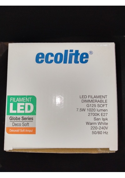 Ecolite Led Dimmerable Soft Filament Globe G125 7,5W E27 2700K Le