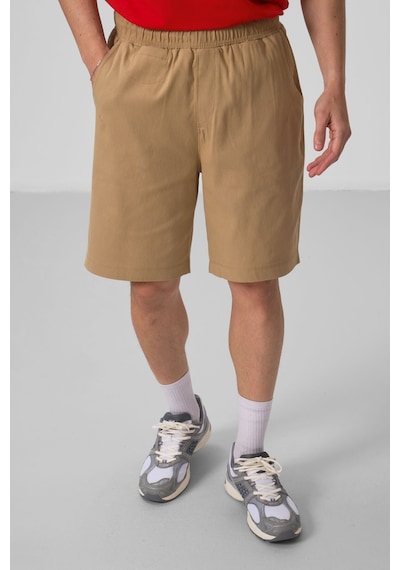 Tommylife Koyu Bej Standart Fit Dokuma Hafif Esnek Chino Şort - 81290 Koyu Bej