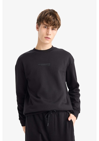DeFacto Boxy Fit Bisiklet Yaka Baskılı Sweatshirt X8282AZ23AUBK81