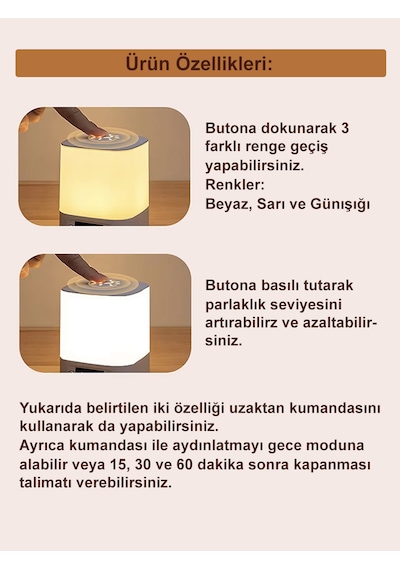 Greentech Masaüstü Şarjlı LED Aydınlatma - Gece Lambası / GT-CL09 Beyaz - Sarı Greentech Masaüstü Şarjlı LED Aydınlatma - Gece Lambası / GT-CL09 Beyaz - Sarı