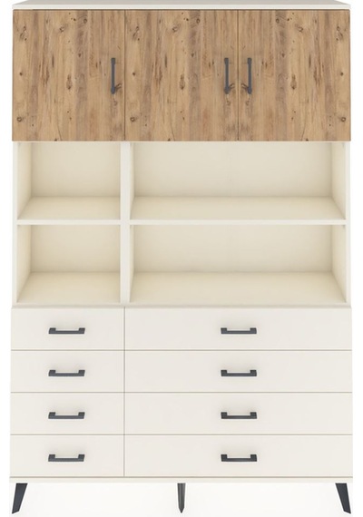 Arges Dolap 8 Raflı 8 Çekmeceli 3 Kapaklı 132x30x195 Aytaşı-ç... Aytaşı
