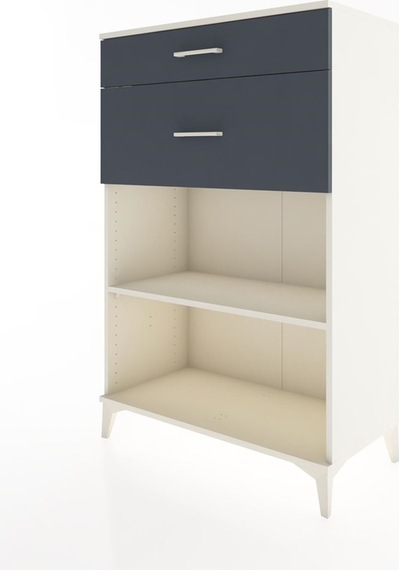 Hyperion Dolap Tek Raflı 2 Çekmeceli 88x44x134 Aytaşı-antrasit Aytaşı