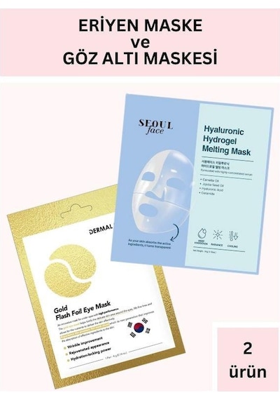 Dermal Hiyalüronik Asit İçerikli Şeffaflaşan Eriyen Maske 34 Gr Ve Gold Göz Altı Maskesi 4 Gr Seti