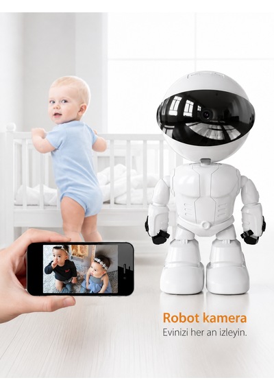 1080p Robot Görünümlü Wifi Ip Bebek Bakıcı Güvenlik Kamerası Kablosuz Gece Görüşlü Robot Camera
