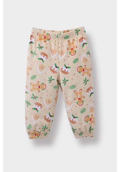 Defacto Erkek Bebek Pijama Takımı Yılbaşı Temalı Uzun Kollu Velur Üst Uzun Alt F5561a525wnbg358 Bej-bg358