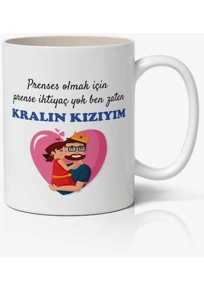 Prenses Olmak İçin Prense İhtiyacım Yok Ben Zaten Kralın Kızım Babalar Günü Baskılı Kupa Bardak Baskılı Kahve Kupa Bardak