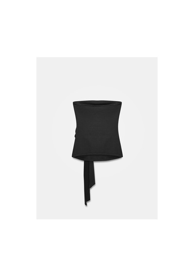 Dilvin 32841 Bağlamalı Bandeau Top Siyah