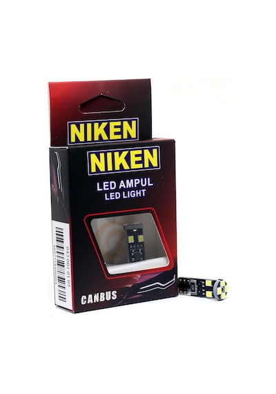 Niken 12V T10 Büyük Dipsiz Ampul 8 Led'Li 2’Li Set - Beyaz Işık