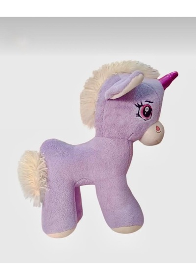 Boynuzlu Lila At Pony Unicorn 40 Cm Sevimli Konforlu: Peluş Uyku Yastığı Ve Sarılma Arkadaşı Dekoratif Oyuncak