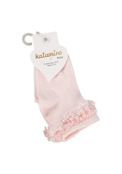Katamino Teri Aks Bebek Çorabı 46206 Pembe