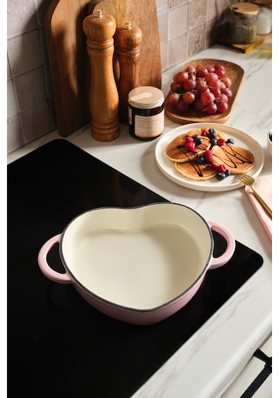 Karaca Love Demir Döküm Emayeli Sahan 20 Cm Pembe