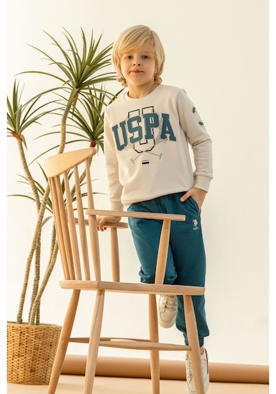 U.S. Polo Assn. Erkek Çocuk Baskılı Beyaz Uzun Kol Eşofman Takımı Us2618-c-v3 Us2618-c-v3