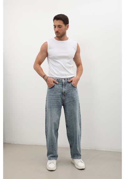 Banny Jeans Erkek Skater Fit Jean Pantolon Buz Mavisi S