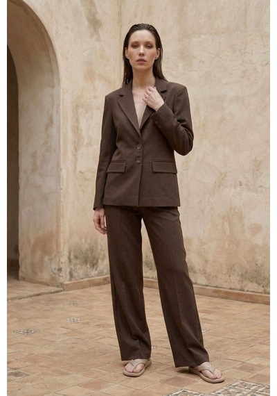 Hiccup My Fashıon Kadın Blazer Ceket Kahve Kahvesi