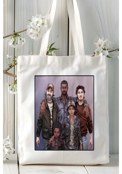 Art Hediye The Walking Dead Oyun Baskılı Omuz Çanta Kişiye Özel Model 3 Çok Renkli