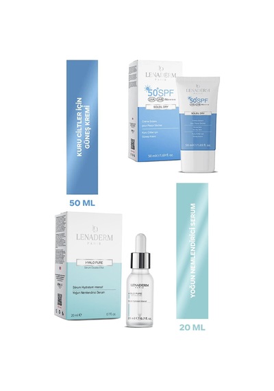 Lenaderm Hyalo Pure Serum 20 Ml+lenaderm Soleil Dry Güneş Kremi 50 Ml