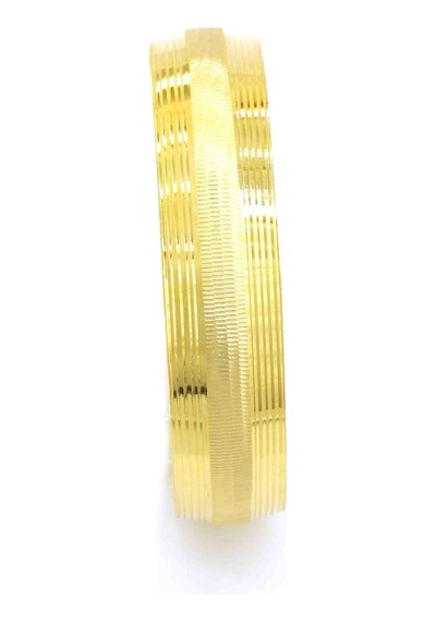 Altın Kaplama Dikey Çizgili Bilezik 15 Mm Kalınlık Blz-1104 Altın