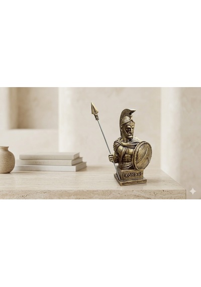 Leonidas Büstü 15 Cm Sparta Kralı Dekoratif Mitolojik Heykel, Tarihi Masaüstü Biblo