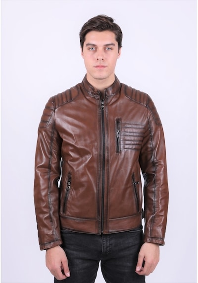 New Zaya Leather Erkek Açık Kahverengi Deri Mont Hakiki Deri Açık Kahverengi