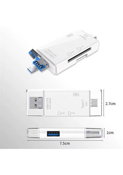 Type-c Otg Kart Okuyucu Usb Hub Sd/tf Hafıza Kart Desteği, Telefon Ve Bilgisayar Uyumlu