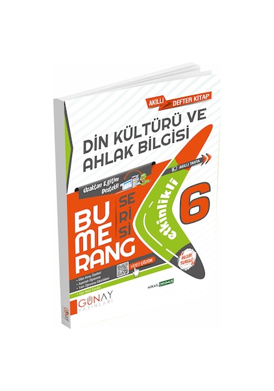 Günay Yayınları 6. Sınıf Bumerang Din Kültürü Akıllı Defter Kitab