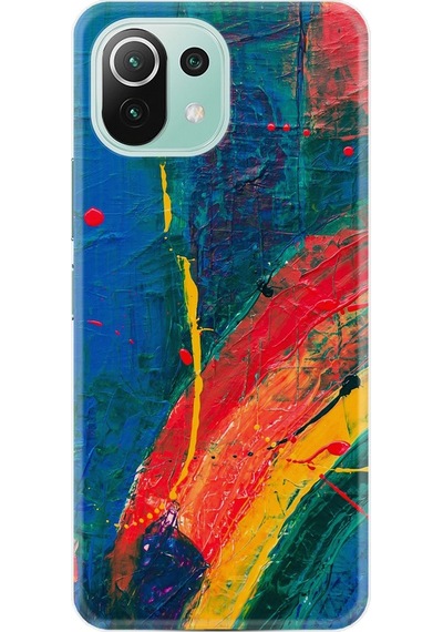 Xiaomi Mi 11 Lite Kılıf +Kablo Koruyucu Ressam Sulu Boya 1600