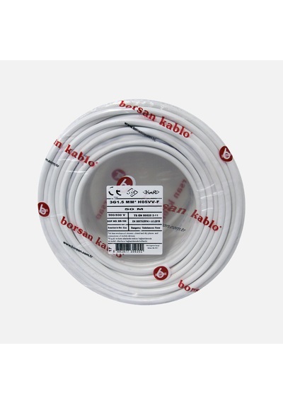 Borsan Ttr 3g 1,5mm Kablo Beyaz 50 Metre