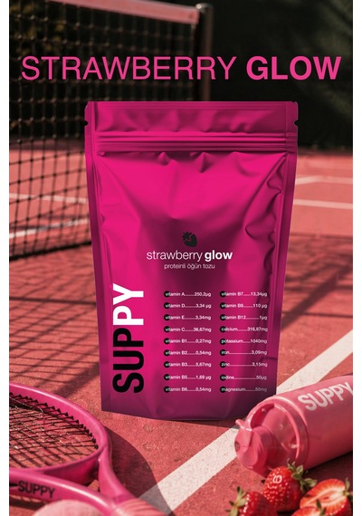 Suppy Strawberry Glow Çilekli Proteinli Öğün Tozu 600 G Çilek
